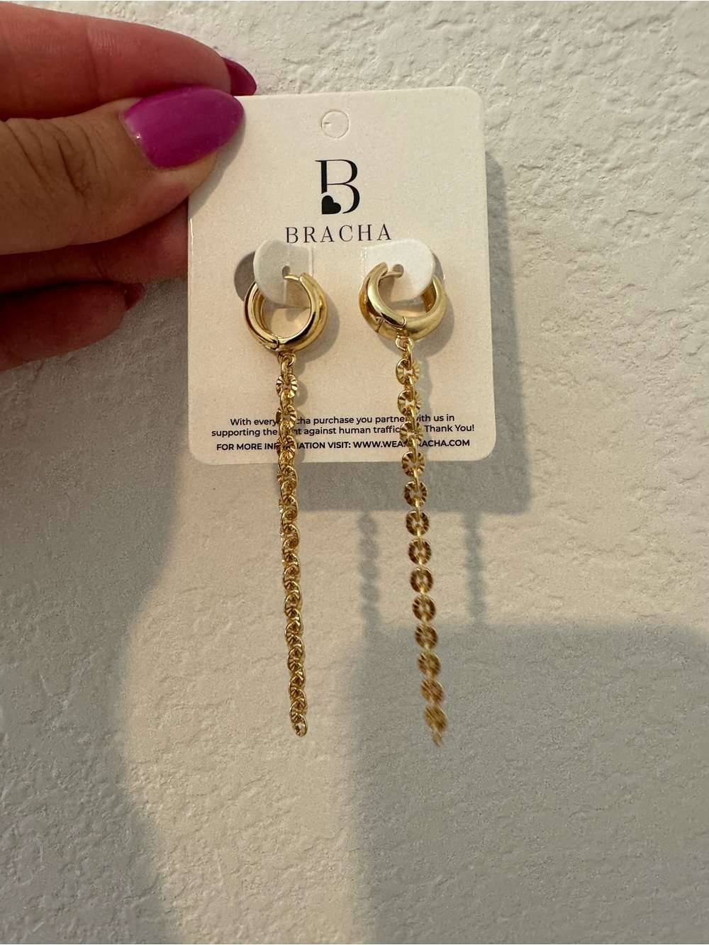 BRACHA The Link Drop Huggie Earrings - Picture 2 of 5
